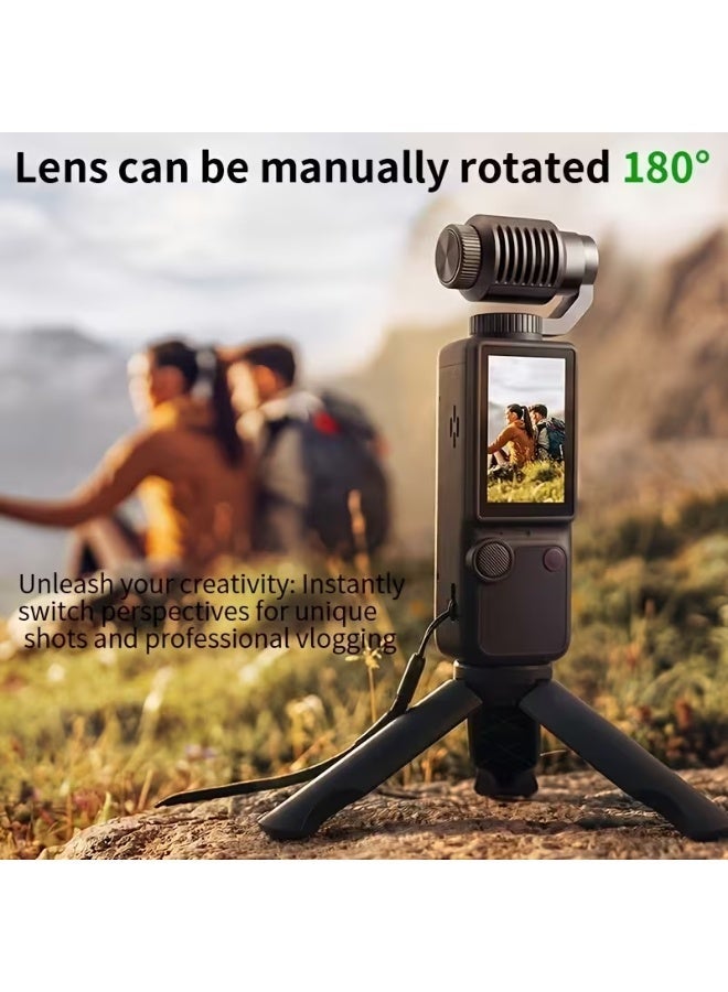 AIR TAB AirTab Pocket 4 Pro Ultra HD 4K Action Camera, Handheld Vlogging Video Camcorder with 180° Rotatable Gimbal & 2.0" IPS Display ,Pink - Image 2