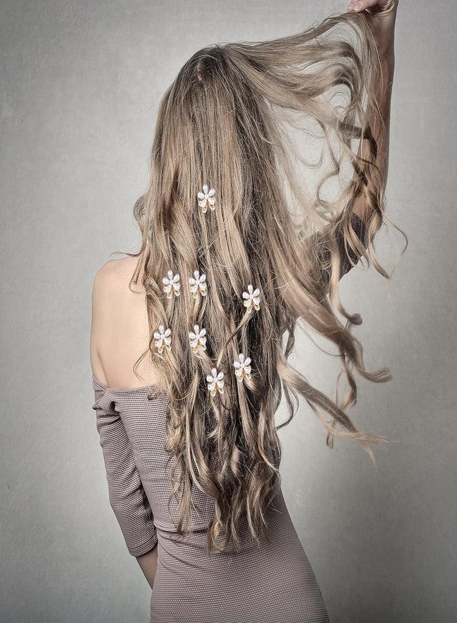 FALONG Mini Pearl Hair Claw Clips Small Pearl Claw Clips with Flower Design Sweet Artificial Bangs Clips Decorative Hair Accessories for Wedding Decoration for Women Girls - Image 5