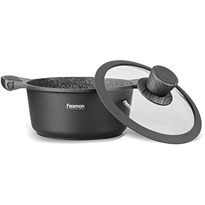 Fissman Stockpot With Glass Lid Casserole With Cover Healthy Pasta Pot Cooking Sauce Pot With Woodgrain Bakelite Handle All Stove Compatible Cookware Easy To Clean - Image 5
