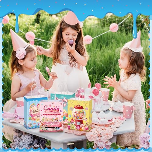 Sinload 24 Pcs Candy Sweet Land Goodie Bags with Handles Lollipop Gift Bags Candy Party Favors Sweet Shop Theme Treat Boxes for School Birthday Wedding Baby Shower Party Decor - Image 4