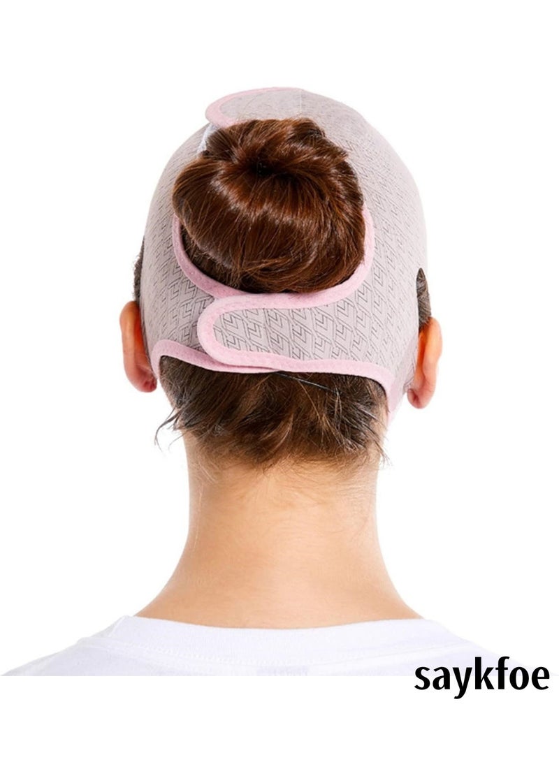 saykfoe V Line Lifting Mask Chin strap for sleeping, V Line Lifting Mask for Women, Jaw Exerciser (Medium, Pink) - Image 4
