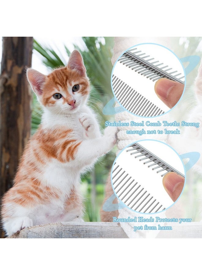 2 Pcs Dog Metal Combs Cat Wooden Handle Grooming Comb Stainless Steel Cat Comb Double Side Metal Comb For Dogs Pet Dog Grooming Brush Pet Hair Brush Cat Flea Comb - Image 3