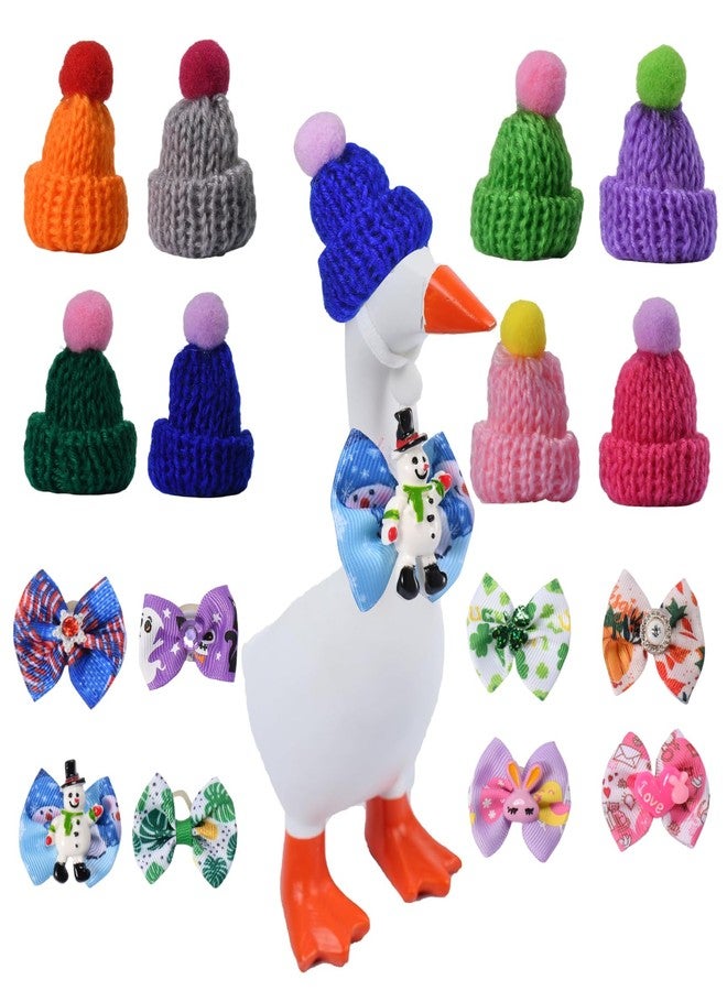 ZIYIZE 16PCS Desk Goose Outfits，Valentines Desk Goose Decorations，Holiday Desk Goose Outfits，Magnetic Desk Goose Clothes，Mini Porch Goose Accessories - Image 1