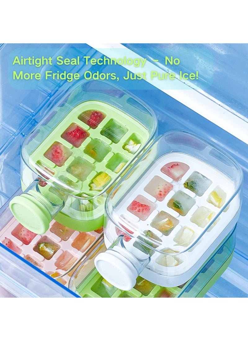 2 in 1 ice cube tray, press ice cube jug, press cold ice cube mold and jug, cool summer ice cube cup with lid and bucket, easy release silicone mold ice bottle for drinks, coffee, juice