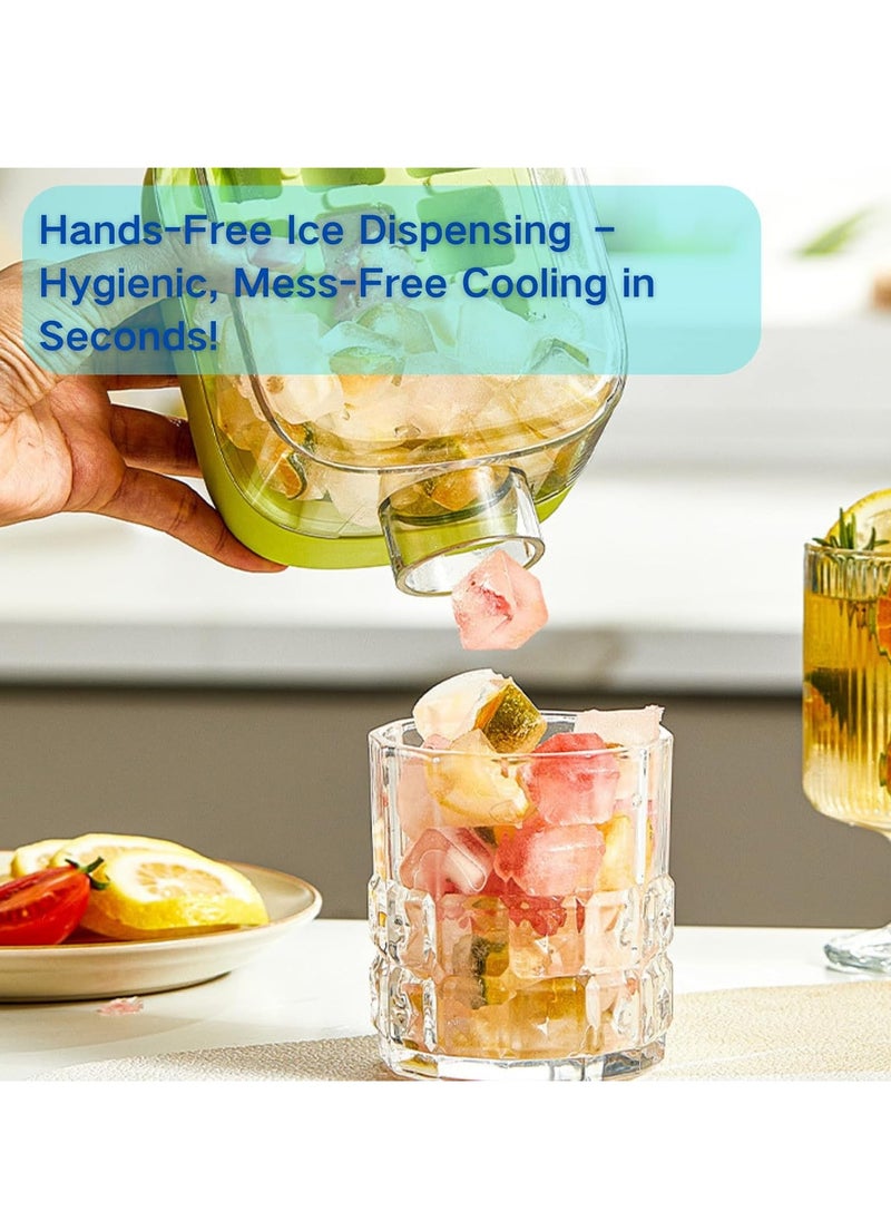 2 in 1 ice cube tray, press ice cube jug, press cold ice cube mold and jug, cool summer ice cube cup with lid and bucket, easy release silicone mold ice bottle for drinks, coffee, juice