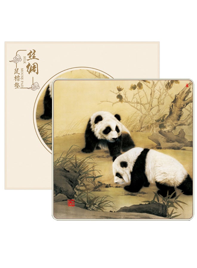 Silk Mouse Pad Chinese Style Special Gift For Old Foreigners Beijing Cultural And Creative Souvenirs Accompanying Gift-Color:Giant Panda  - Image 1
