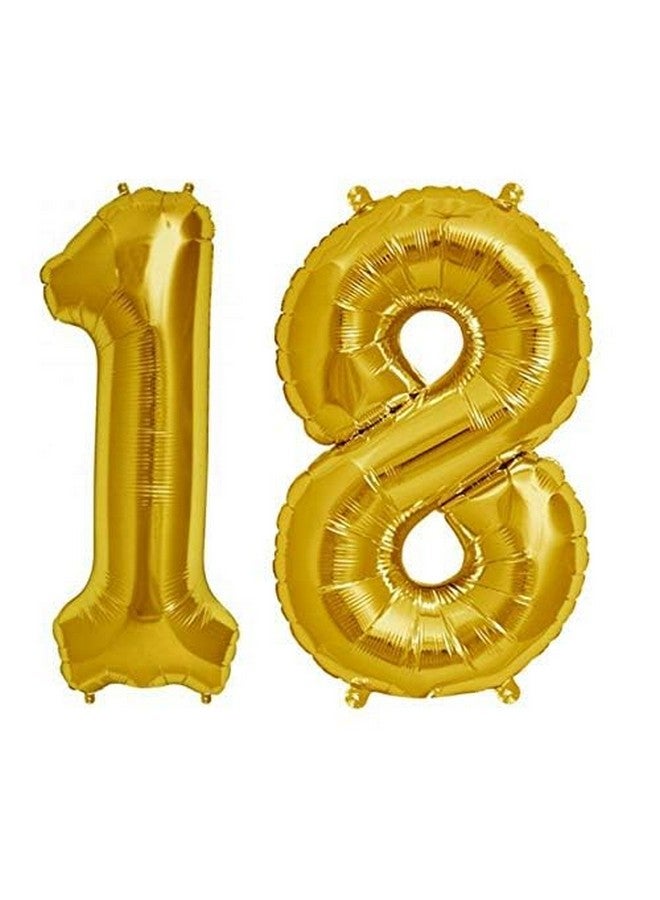Balloonistics Number Eighteen 18 Gold Number Foil Balloon for Birthday Anniversary Celebration - Image 2