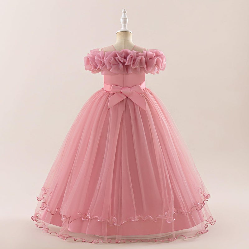 Kidinix Flower Girl Dresses Lace Embroidery Off The Shoulder Tulle Dress Communion Pageant Wedding Dance Gown - Image 4