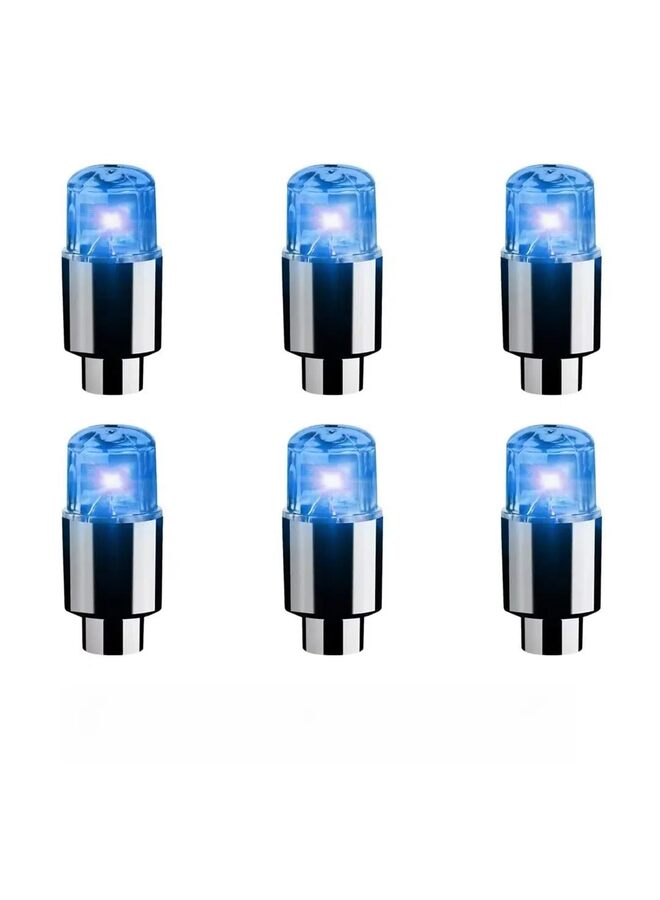 6 PCS Car Tire Valve Light, Cool Modified Night Safe Shock Sensor Flash, Donation Valve Stem LED Cap, Universal Wheel Decoration Accessory - Image 1