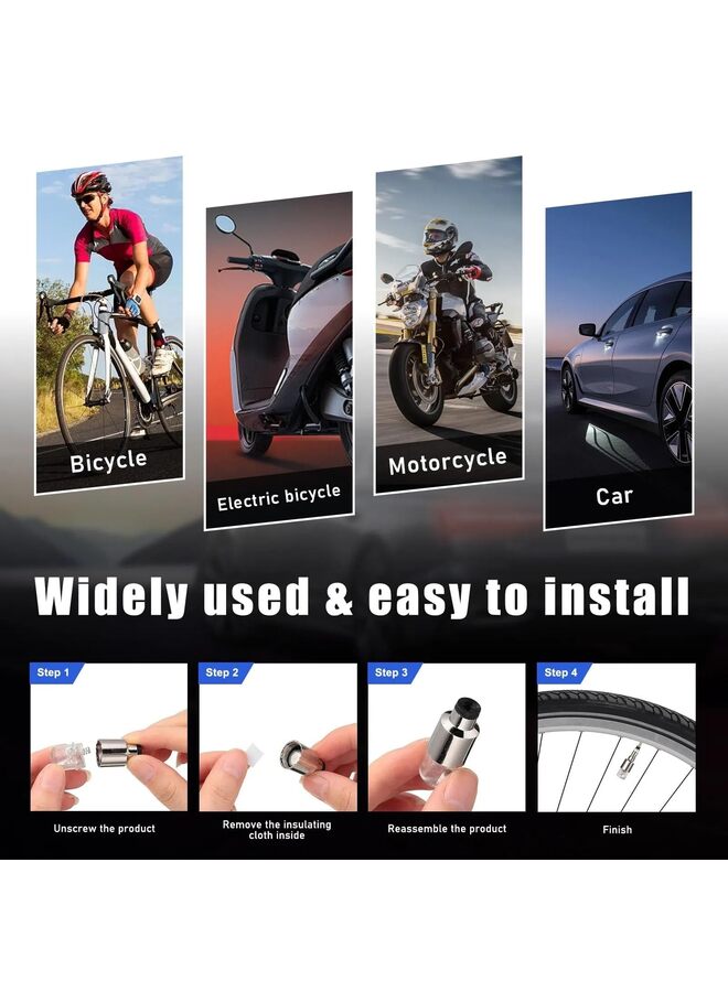 6 PCS Car Tire Valve Light, Cool Modified Night Safe Shock Sensor Flash, Donation Valve Stem LED Cap, Universal Wheel Decoration Accessory - Image 2