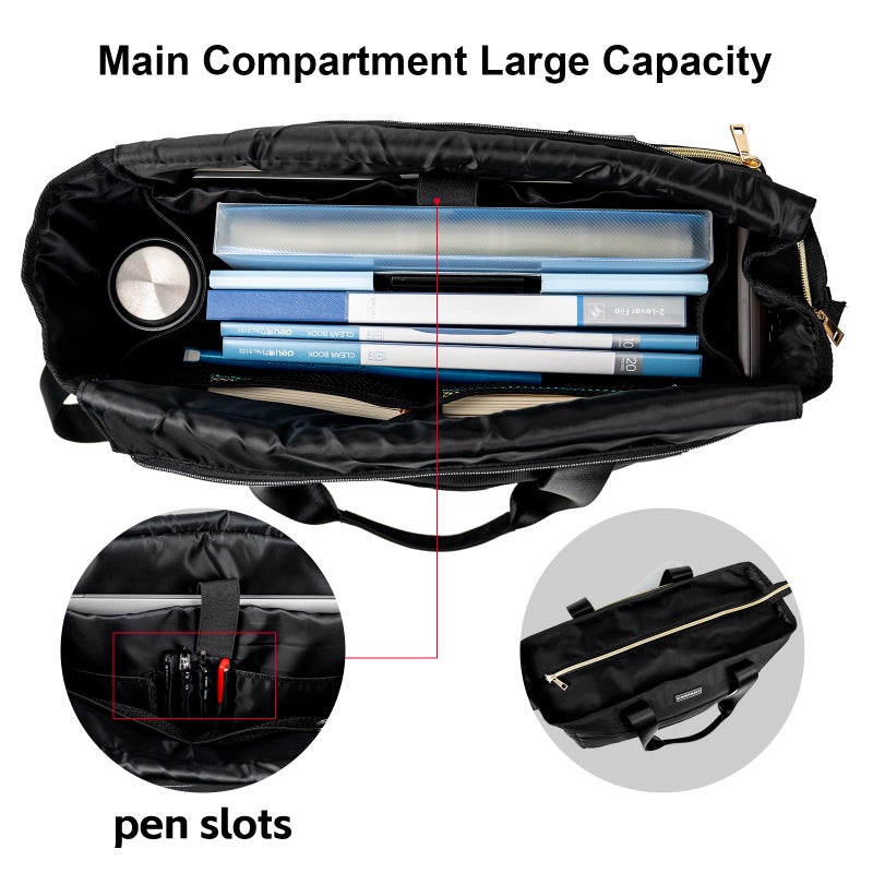Carfany Professional Women's Laptop Tote - Large Office Bag with Utility Pockets for Work Essentials - Image 3