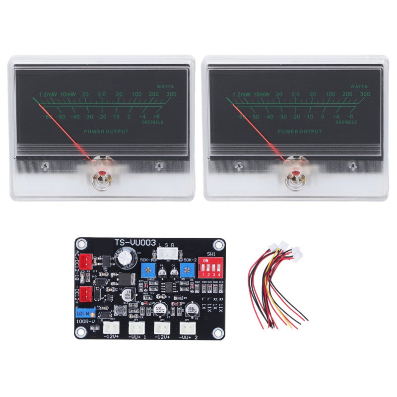 VU Meter Driver Board: 2 ABS VU Panel Meters With Backlit Function - Adjustable Potentiometers Stable Performance VU Meter Kit For DIY, Recording Studio, Home Audio, Car Audio - Image 1