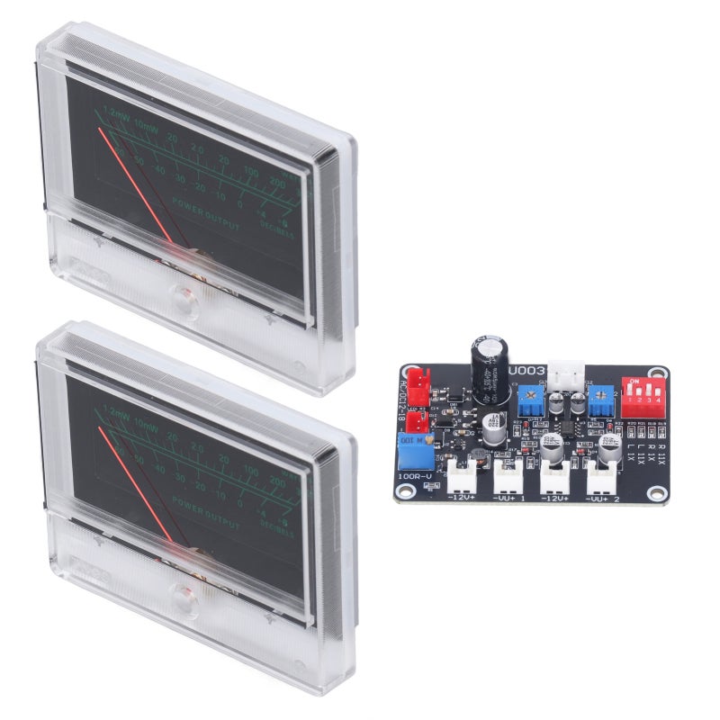 VU Meter Driver Board: 2 ABS VU Panel Meters With Backlit Function - Adjustable Potentiometers Stable Performance VU Meter Kit For DIY, Recording Studio, Home Audio, Car Audio - Image 2