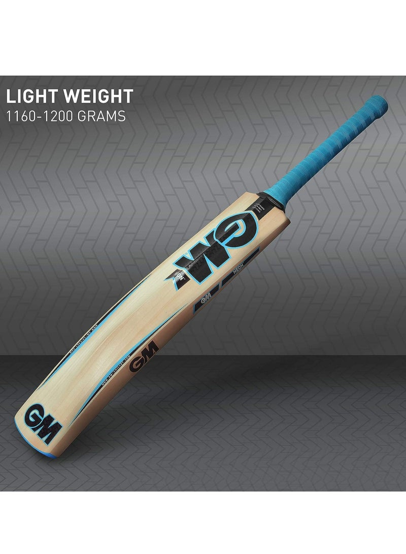 GM Neon 101 Kashmir Willow Cricket Bat for Leather Ball |Full Size | Light Weight| Free Cover| (1601068) - Image 3
