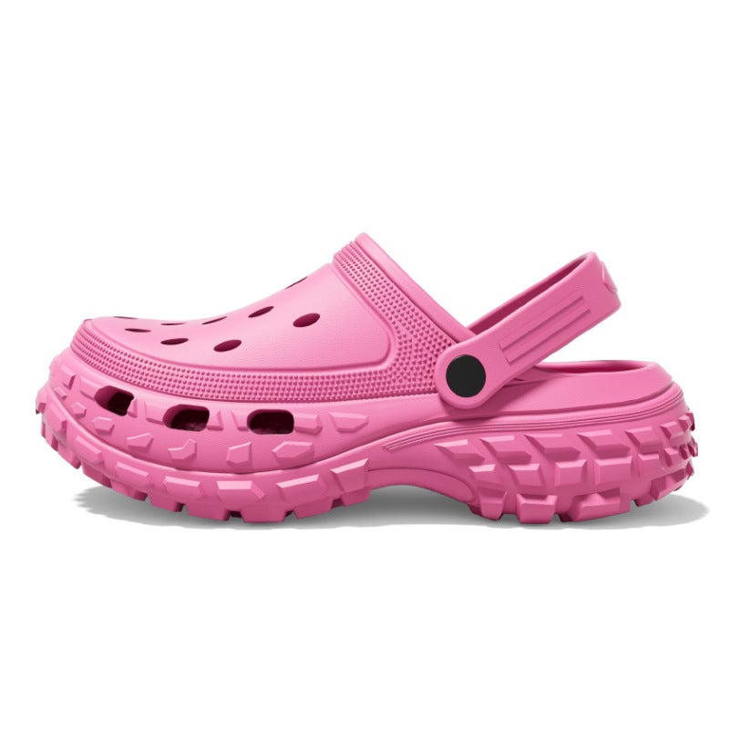 Thick Sole Slippers Unisex Cute Breathable Anti-Slip Platform rose red