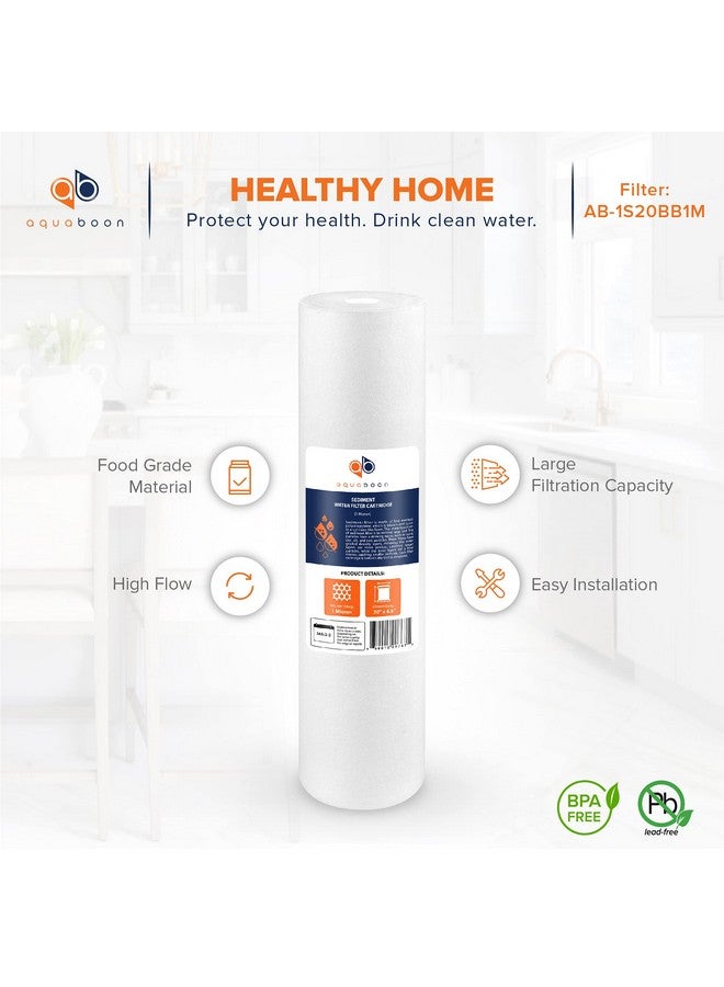 أكوابون فلتر مياه الآبار Aquaboon 1 ميكرون بديل 20 × 4.5 خرطوشة فلتر رواسب المنزل بالكامل متوافقة مع DGD-5005-20 وFP25B وAP810-2، عبوة من قطعتين - Image 4