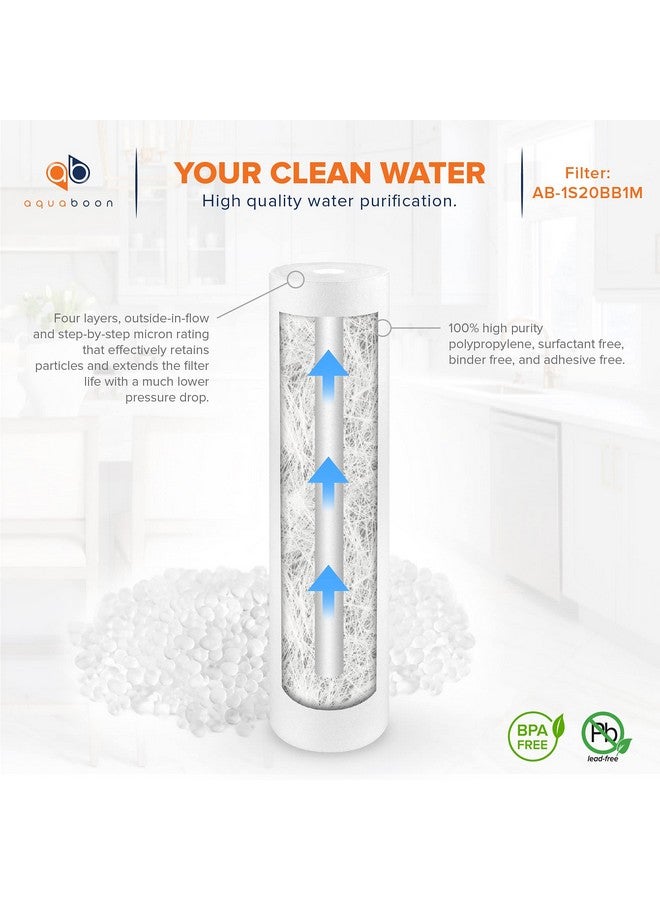 أكوابون فلتر مياه الآبار Aquaboon 1 ميكرون بديل 20 × 4.5 خرطوشة فلتر رواسب المنزل بالكامل متوافقة مع DGD-5005-20 وFP25B وAP810-2، عبوة من قطعتين - Image 5