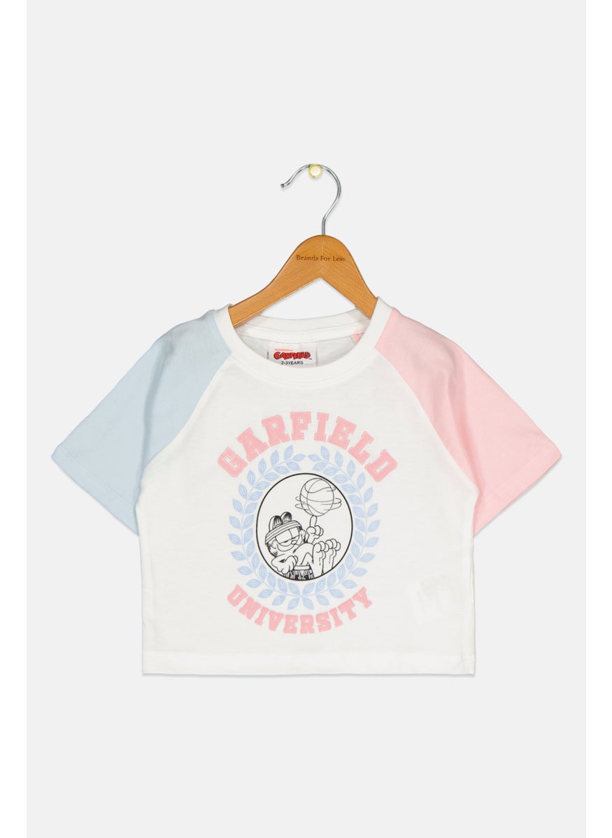 Garfield Kids Girl Graphic Print Short Sleeves T-Shirt, Multicolor  - Image 1