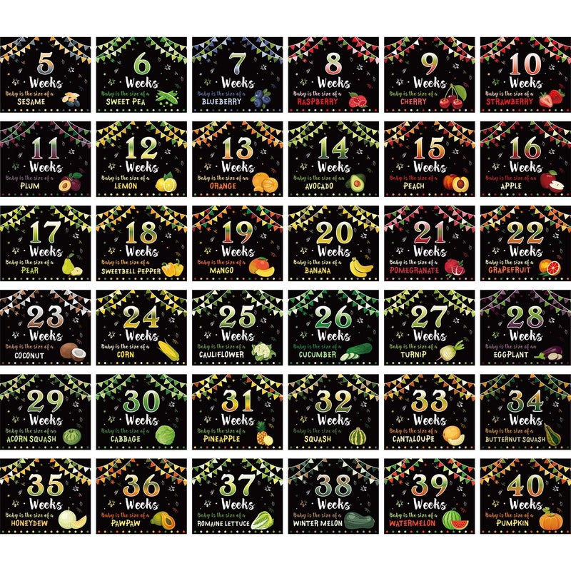 Blulu Pregnancy Sign 5 to 40 Weeks Weekly Belly Bump Tracker Baby Youll Be Weekly Pregnancy Update Photo Props Sign Gift for Mom - Image 2