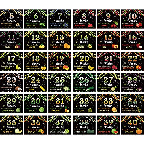 Blulu Pregnancy Sign 5 to 40 Weeks Weekly Belly Bump Tracker Baby Youll Be Weekly Pregnancy Update Photo Props Sign Gift for Mom - Image 1