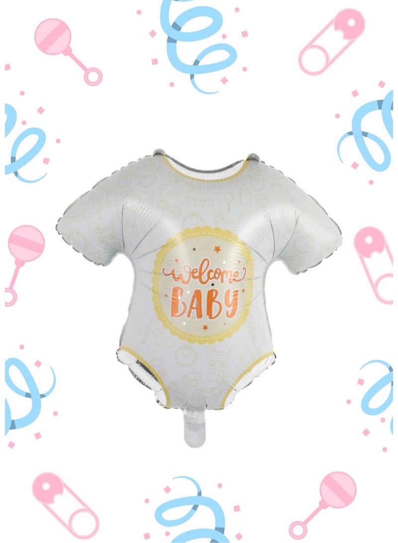 Welcome Baby Romper Balloon White | Gift for Newborn Baby Boy or Girl | Birthday Party Gender Reval Babyshower Decoration Supplies | little Prince or Princess - Image 2