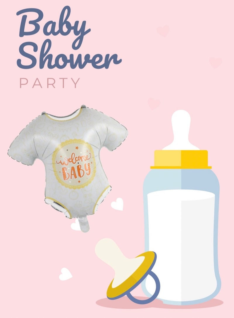 Welcome Baby Romper Balloon White | Gift for Newborn Baby Boy or Girl | Birthday Party Gender Reval Babyshower Decoration Supplies | little Prince or Princess - Image 3