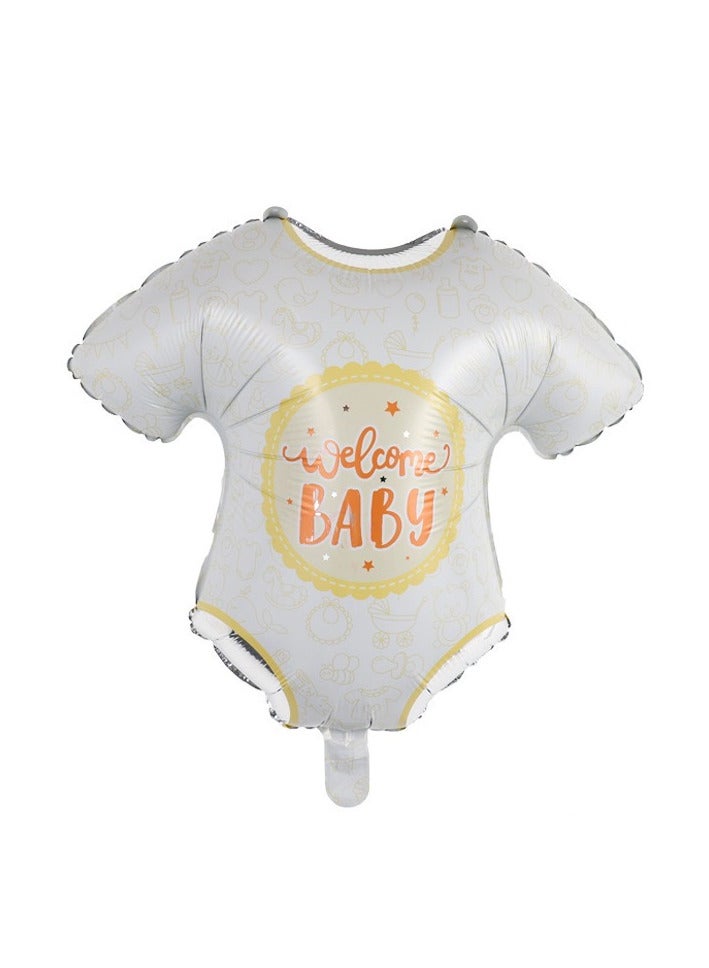 Welcome Baby Romper Balloon White | Gift for Newborn Baby Boy or Girl | Birthday Party Gender Reval Babyshower Decoration Supplies | little Prince or Princess - Image 1