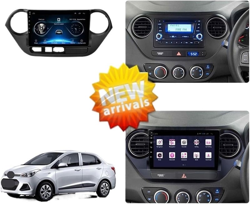 هيونداي i10 2013 2016 إطار لوحة راديو وملاحة السيارة مجموعة عجلة القيادة اليمنى - Image 3