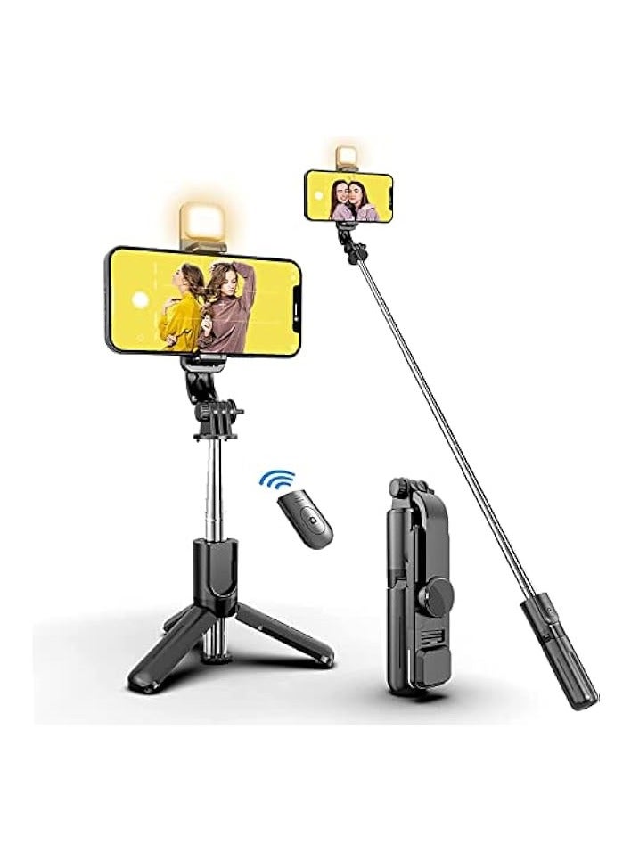 PROMASS GuangYing Selfie Stick,Extendable Selfie Stick Tripod，With wireless remote control and fill light，Compact Size & Lightweight with All Cell Phone