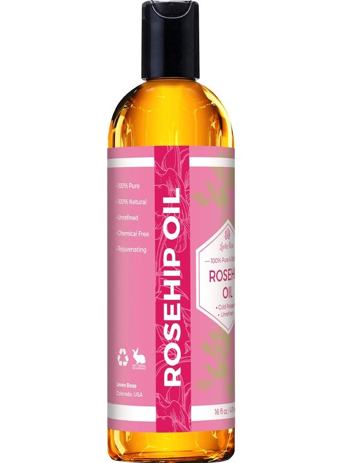 Leven Rose Rosehip Seed Oil for Face 16 oz - Pure Rosehip Oil for Face - Unrefined Cold Pressed Rose hip for Body - Nighttime Face Moisturizer for Hair, Skin & Nails - Image 2