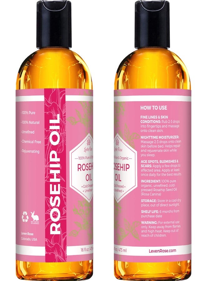 Leven Rose Rosehip Seed Oil for Face 16 oz - Pure Rosehip Oil for Face - Unrefined Cold Pressed Rose hip for Body - Nighttime Face Moisturizer for Hair, Skin & Nails - Image 5