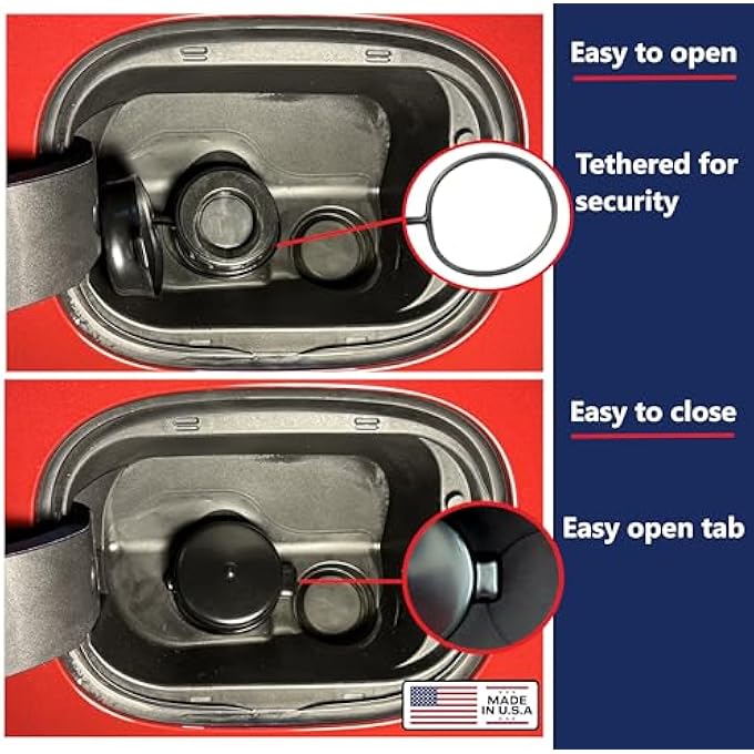 ريحني غطاء غطاء الغطاء المثبت بحجم 2375 بوصة ID بدون غطاء غطاء وغبار، غطاء ماء ترابي، متوافق مع غطاء وقود GMC شيفروليه بويك كاديلاك بدون غطاء، غطاء فوهة تعبئة الوقود - Image 4