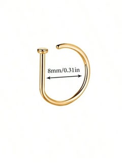 YUCCA 1PC Women Gold Fake Nose Piercing Circle Nose Piercing Fashion D-Shape Attractive No Piercing Nose Clip Stainless Steel Septum Piercing Body Jewelry  - Image 2