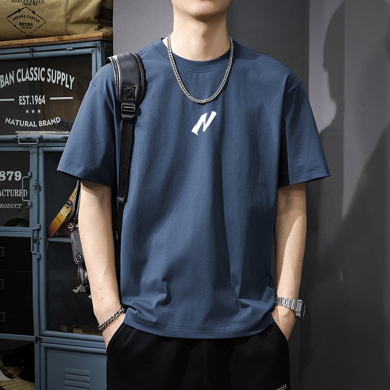 Short-Sleeved T-Shirt Men's Summer Ins American High Street Trendyy Couple Versatile Half-Sleeved T-Shirt Casual Tops - Image 2