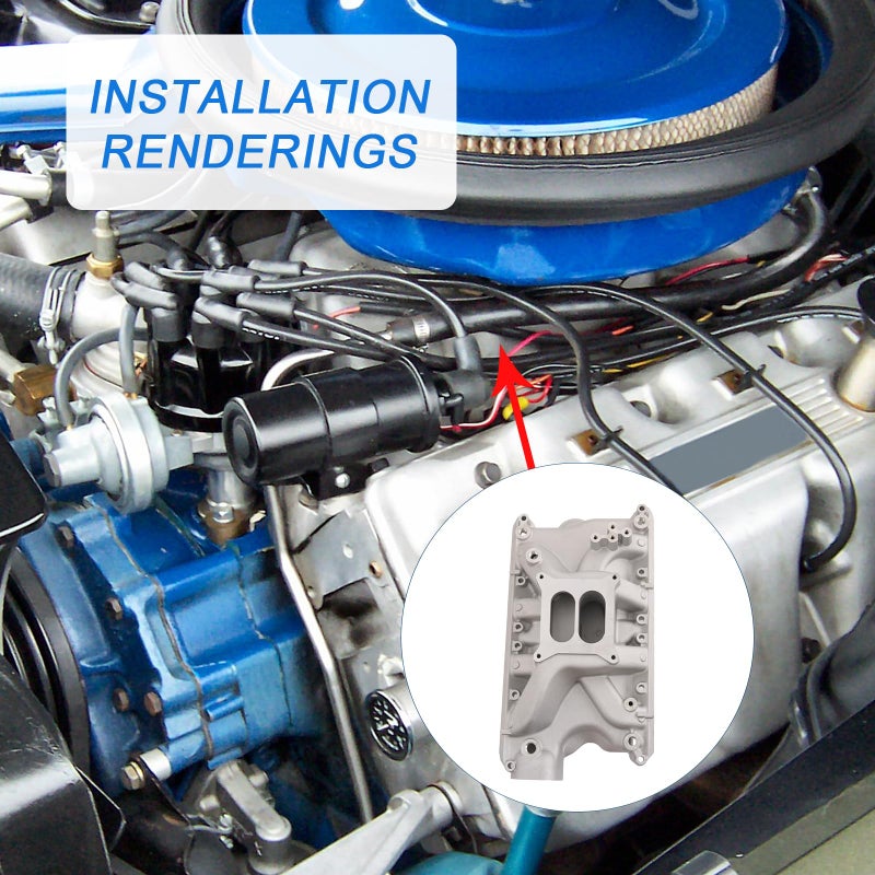 DICMIC Aluminum Dual Plane Intake Manifold Compatible with Ford Small Block Windsor V8 5.8L 351W Idle-6800 RPM Range Replace# 84023 - Image 5