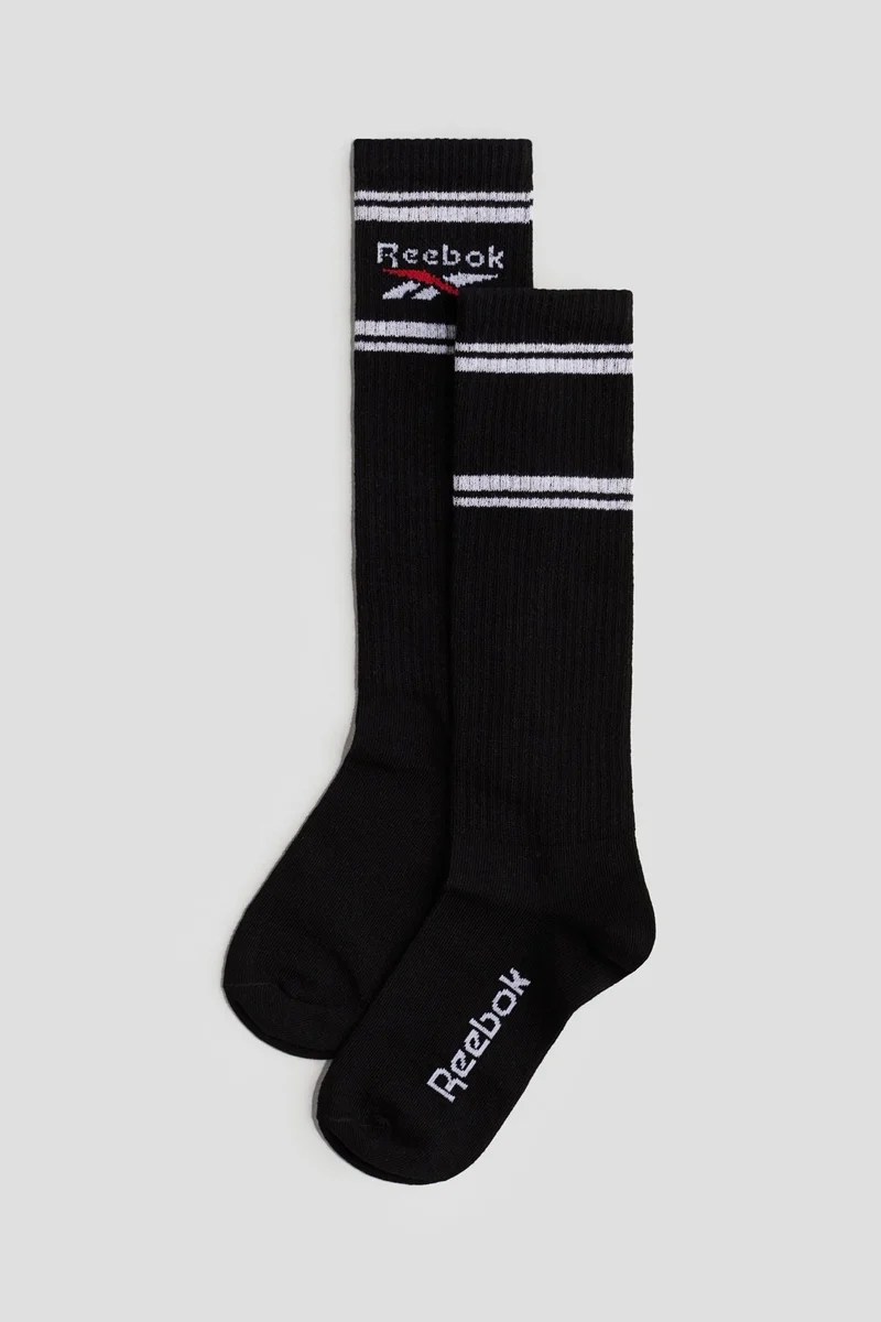H&M 2-Pack Motif-Detail Knee Socks