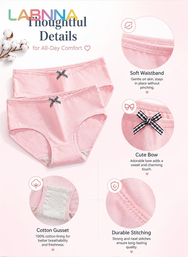 LABNNA 5 Pack Girls Cotton Underwear,95% Cotton Soft Briefs with Elastic Waistband and Double Layer Crotch for Young Women, Comfortable Breathable Panties for School and Everyday Use - Image 5