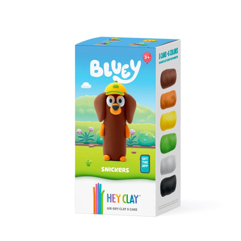 Hey Clay - Snickers. Colorful modeling air-dry clay, 5 cans with fun interactive app for kids aged 3+ years. - Image 1