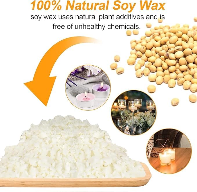 BBAXI Candle Making kit Suppliesï¼ŒNature Soy Wax DIY Craft Tools with 32oz Candle Making Pouring Pot,16oz Soy Wax,Wooden Wick Holders, Candle Wicks,Stickers,Thermometer and Spoon for Beginners Adults - Image 5
