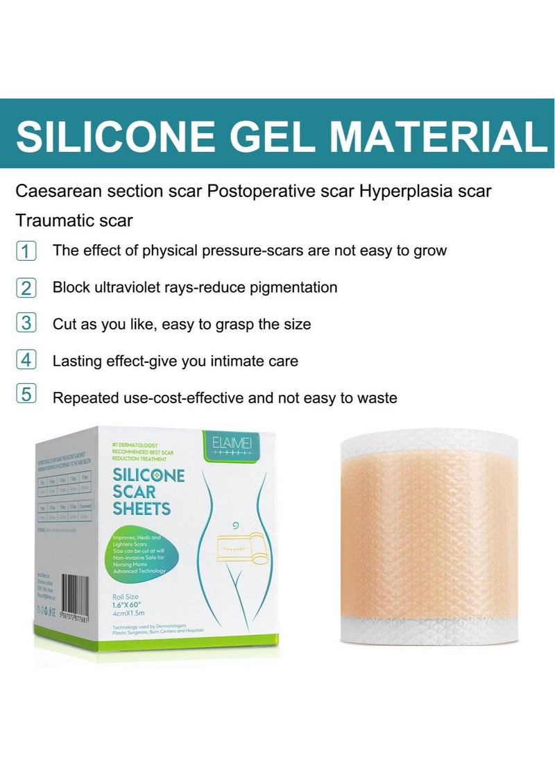 Generic Silicone Scar Sheets, Fade Scar Sticker, 4cm*1.5m, Efficient Beauty Scars Removal Self-adhesive Acne Burn Repair Soft Silicone - Image 3