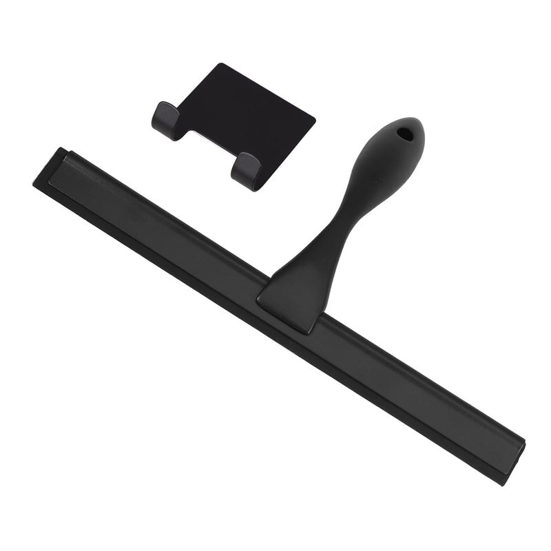 10 Inch Black Handheld Squeegee For Shower Glass Car Windshield With Stainless Steel Handle - Image 2