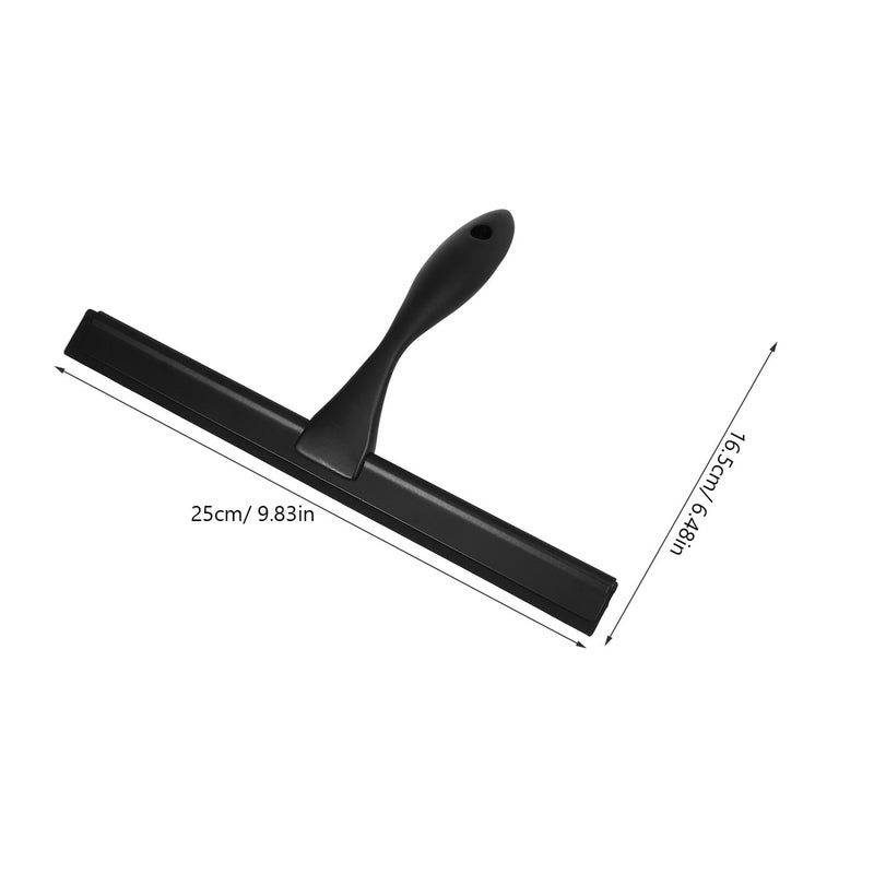 10 Inch Black Handheld Squeegee For Shower Glass Car Windshield With Stainless Steel Handle - Image 3