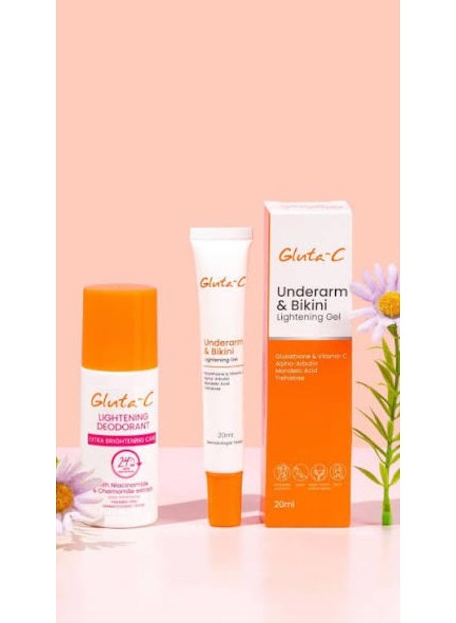 GLUTA C Gluta-C Underarm & Bikini Skin Lightening Gel 20ml | Brightening Care for Dark Areas | Helps Improve Uneven Skin Tone - Image 4