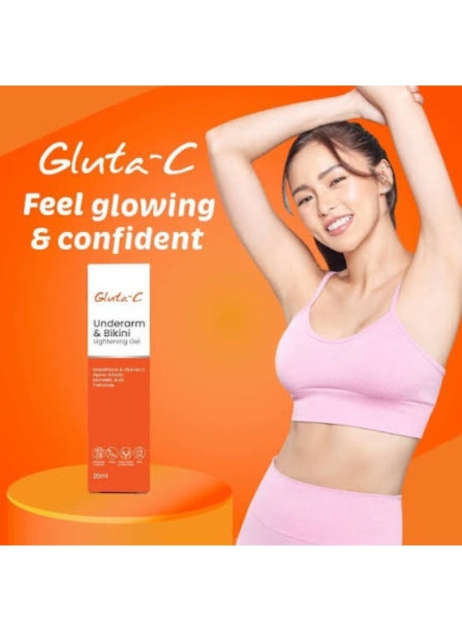 GLUTA C Gluta-C Underarm & Bikini Skin Lightening Gel 20ml | Brightening Care for Dark Areas | Helps Improve Uneven Skin Tone - Image 3