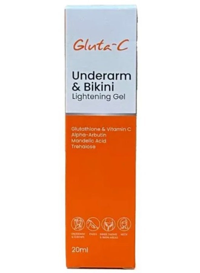 GLUTA C Gluta-C Underarm & Bikini Skin Lightening Gel 20ml | Brightening Care for Dark Areas | Helps Improve Uneven Skin Tone - Image 1