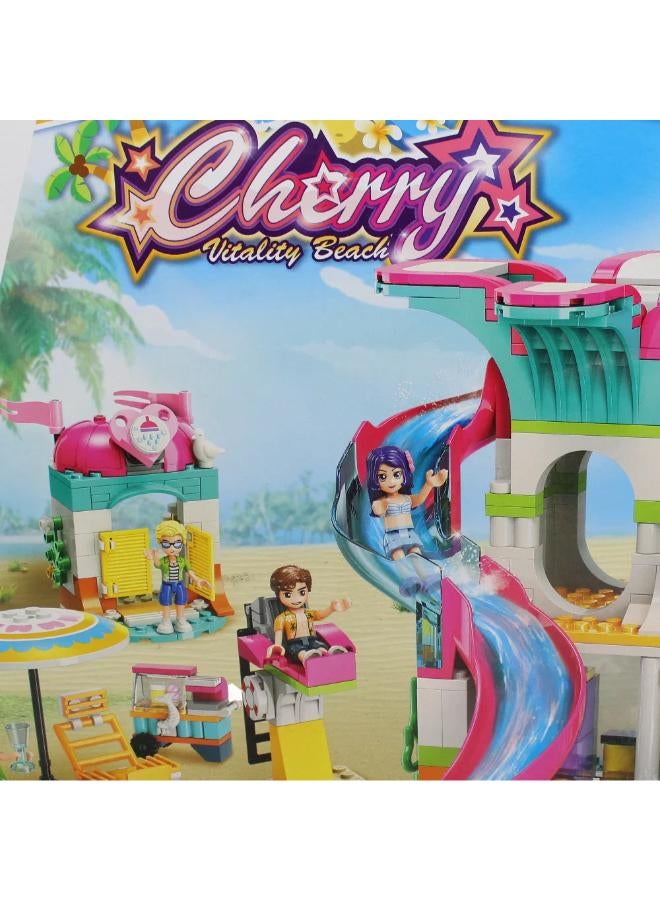 Qman Cherry Vitality Beach Building Blocks - 828 Pcs - Image 3