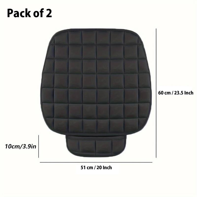 KeepCart Comfortable Ultra-Soft Memory Foam with Non-Slip Grip and Storage Pouch Car Seat Cover Sponge Front Rear, Universal Fit, All-Season (Black Front 2Pcs) - Image 2