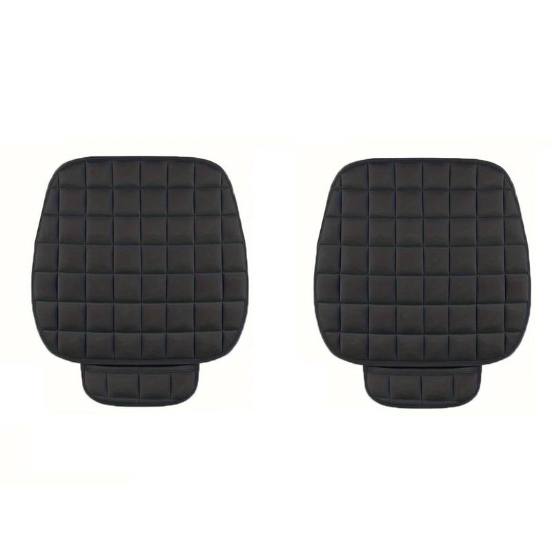 KeepCart Comfortable Ultra-Soft Memory Foam with Non-Slip Grip and Storage Pouch Car Seat Cover Sponge Front Rear, Universal Fit, All-Season (Black Front 2Pcs) - Image 1