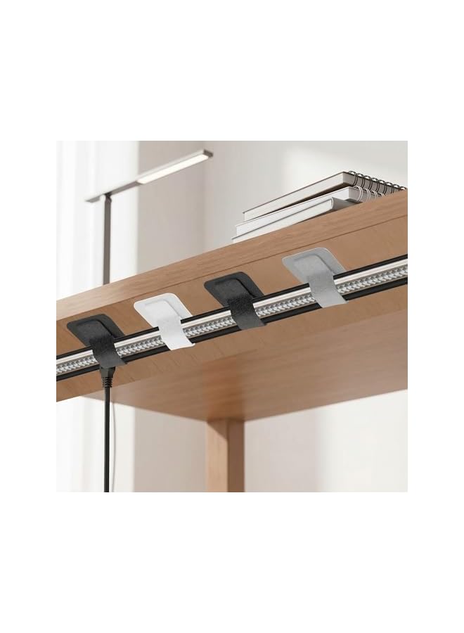S-TOP Reusable Self Adhesive Cable Ties: 90 Pcs Wire Organizers, Under Desk Adjustable Cable Organizer, 3 Colors, Extension Cords Management Ties for Office Desks Home Outdoor - Image 2