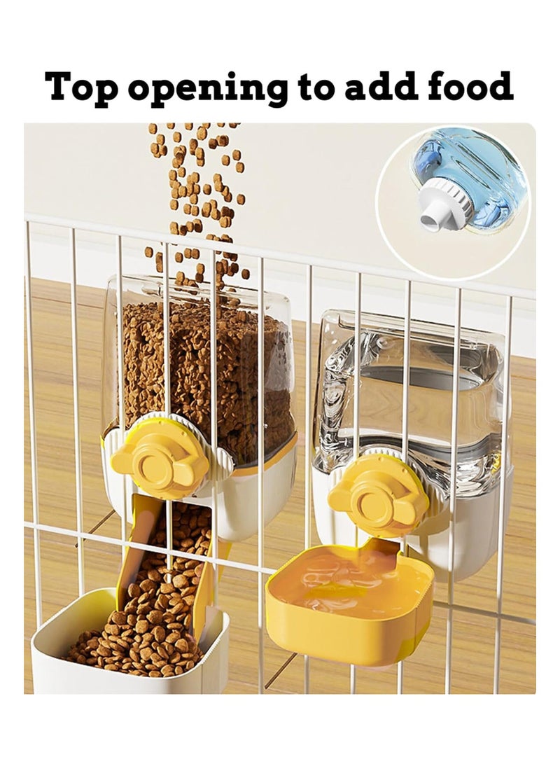 Gravity Bunny Feeder Waterer Set for Cages 37oz Hanging Rabbit Automatic Food Feeders Bunny Water Dispenser Ferret Food Water Bowl for Chinchillas - Image 2
